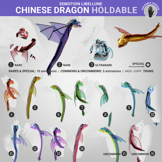 SEmotion Libellune Chinese Dragon Holdable RARE 02
