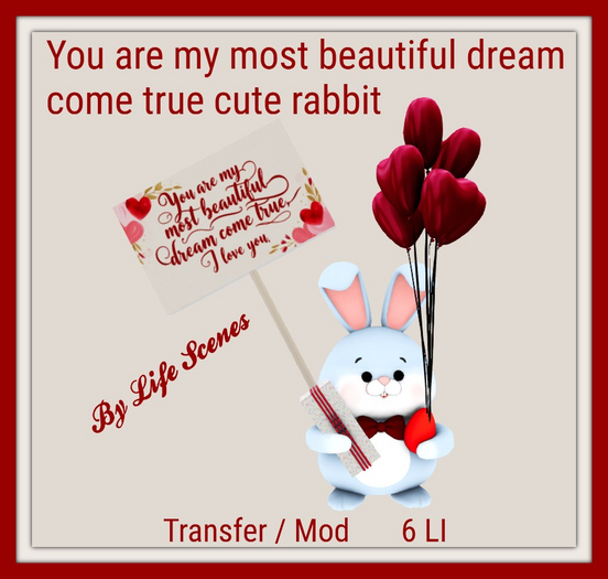 (LS)You are my most beautiful dream come true cute rabbit