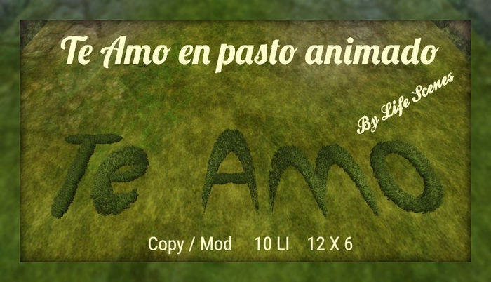 (LS) Te Amo en pasto animado