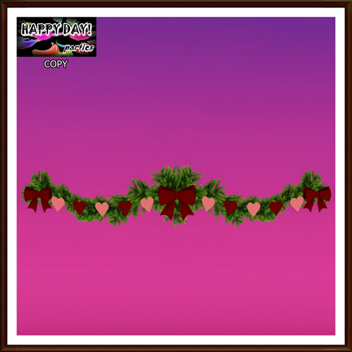 Valentines - Green Garland with Hearts