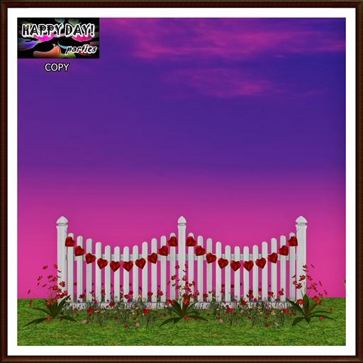 Valentines - Hearts and Flowers Fence