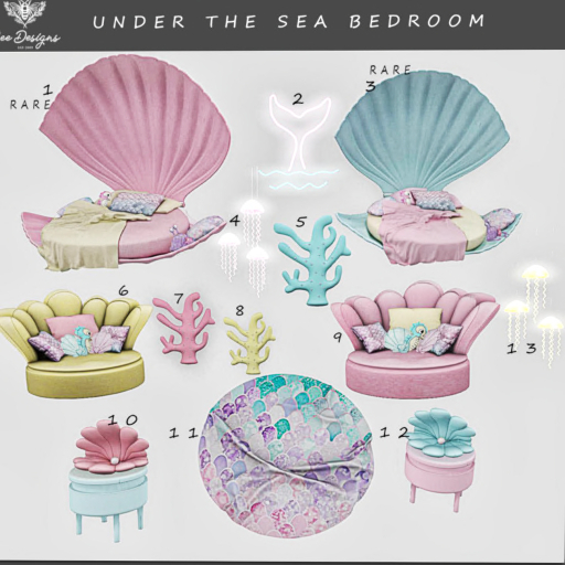 Bee Designs Under The Sea bedroom FULL SET with RARES