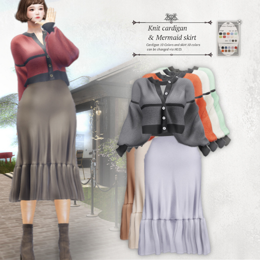 S@BBiA::Knit Cardigan & Mermaid Skirt