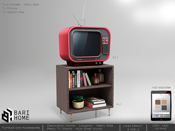 [BARI HOME] Retro TV Stand - Red