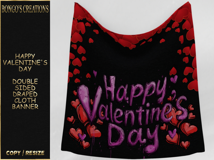 BMC5593 - HAPPY VALENTINE'S DAY DOUBLE SIDED DRAPED BANNER