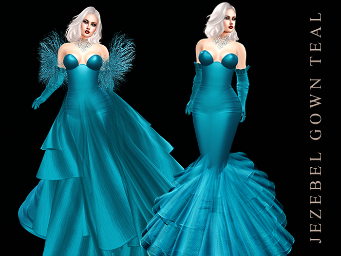 GGVG JEZEBEL GOWN TEAL