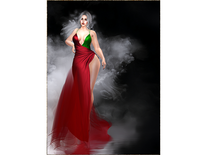 GGVG CHO GOWN RED&GREEN