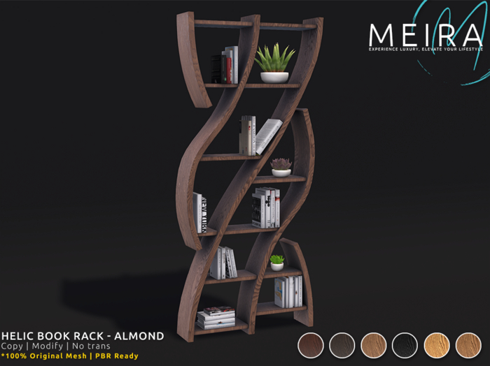Helic Book Rack - Almond