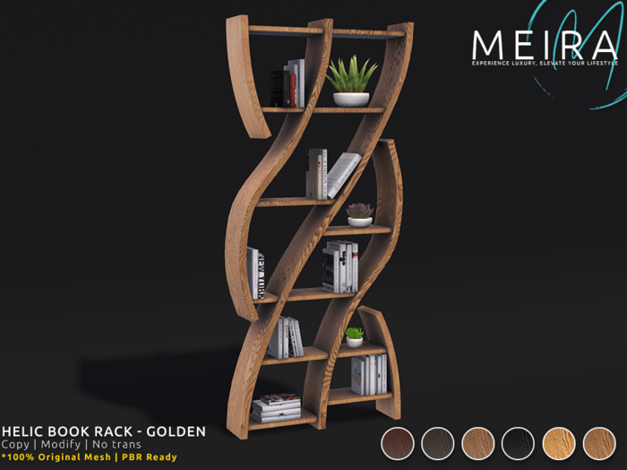 Helic Book Rack - Golden