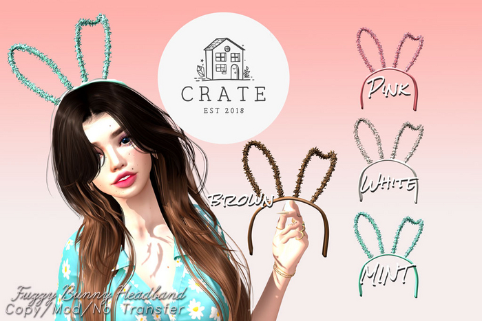 Fuzzy Bunny Ear Headband - Full Set