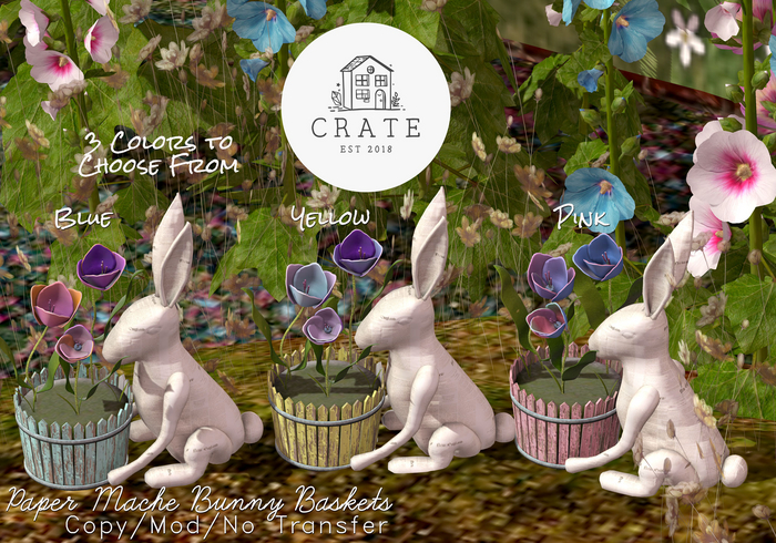 Paper Mache Bunny Basket - Full Set Add/Rez