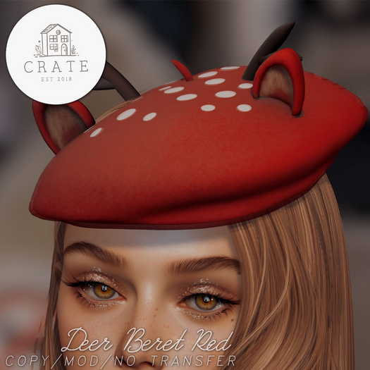 Deer Beret - Red