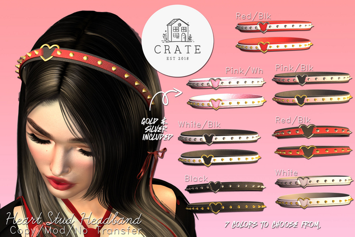 Heart Stud Headband - Full Set