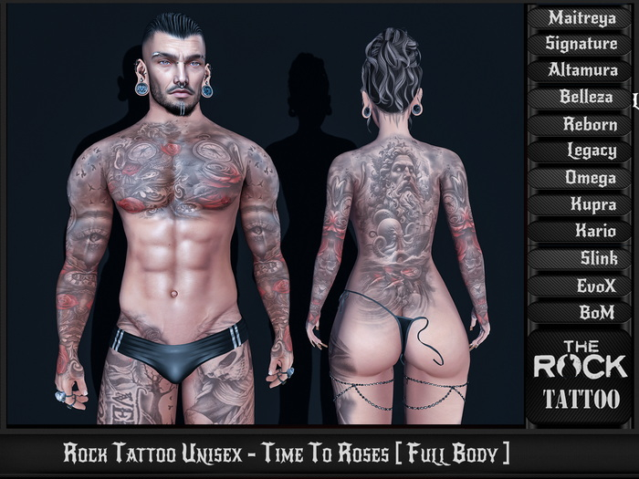 Rock Tattoo Unisex - Time To Roses [ Full Body ]