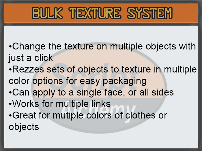 Script Alchemy Bulk Texture System