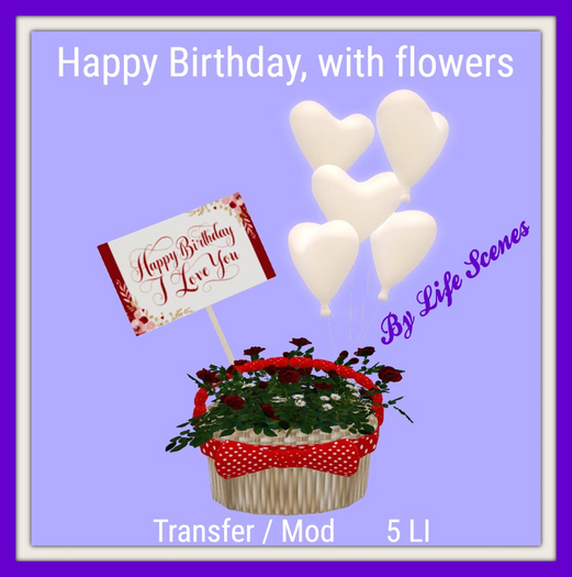 (LS) Happy Birthday, with flowers