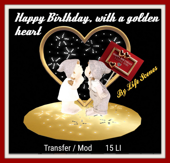 (LS) Happy Birthday, with a golden heart