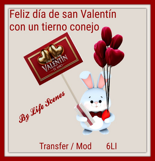 (LS) Feliz dia de san Valentin con un tierno conejo