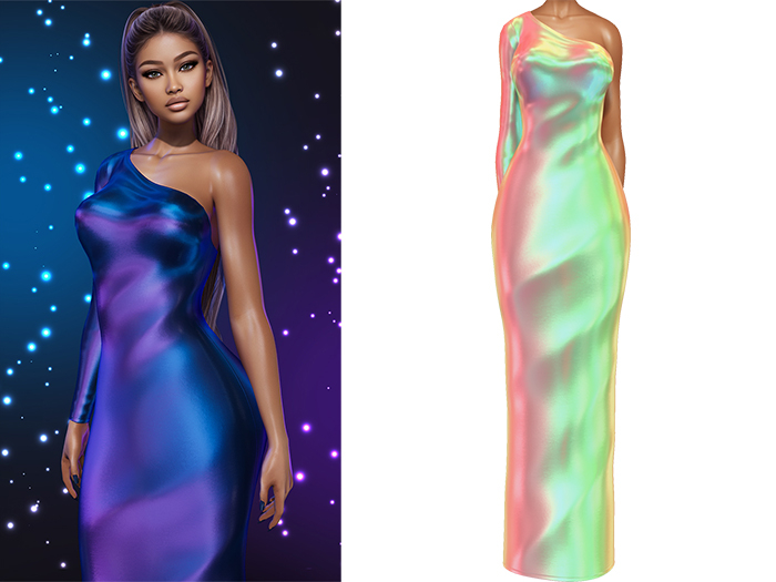 Gemma Gown [Holo Rainbow] - Maitreya LaraX • PetiteX • eBody Reborn Long Dresses