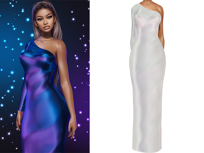 Gemma Gown [Holo White] - Maitreya LaraX • PetiteX • eBody Reborn Long Dresses