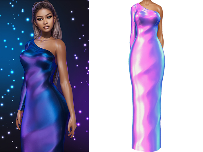 Gemma Gown [Holo Bubblegum Pink] - Maitreya LaraX • PetiteX • eBody Reborn Long Dresses