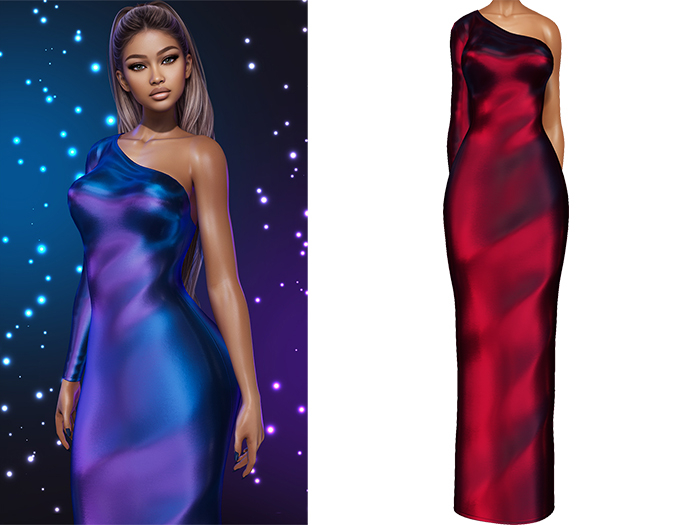 Gemma Gown [Holo Cherry Red Wine] - Maitreya LaraX • PetiteX • eBody Reborn Long Dresses