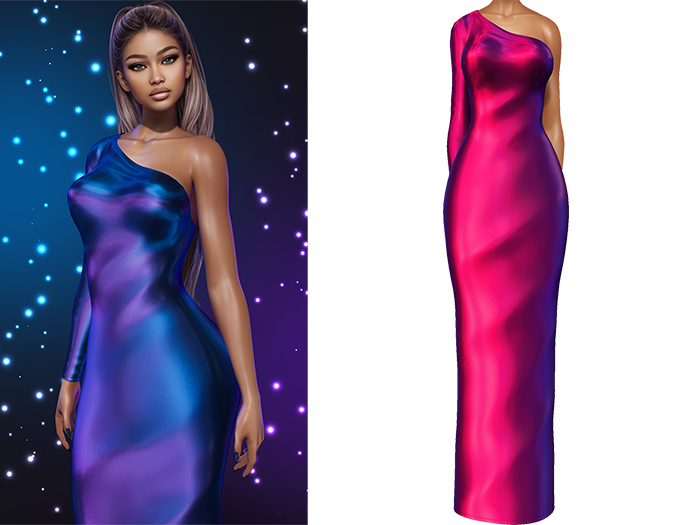 Gemma Gown [Holo Magenta Pink] - Maitreya LaraX • PetiteX • eBody Reborn Long Dresses