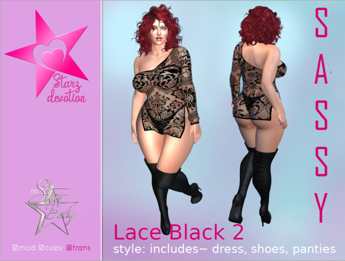SD2 Sassy Outfit Lace Black 2