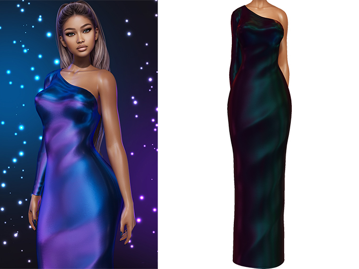 Gemma Gown [Holo Oilspill] - Maitreya LaraX • PetiteX • eBody Reborn Long Dresses