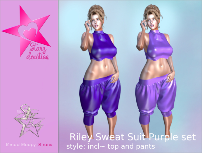 SD2 Riley Sweat Suit Purple set