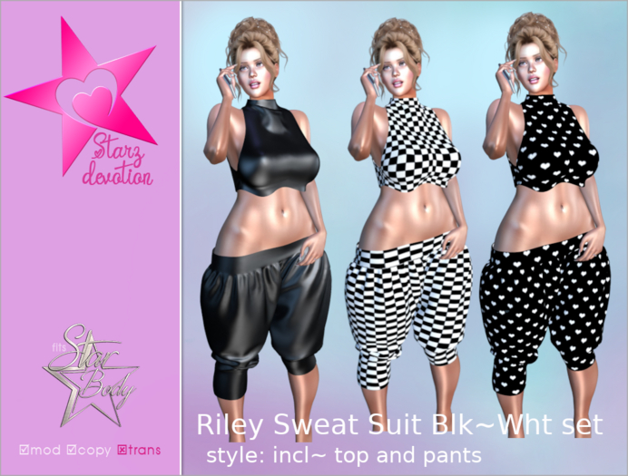 SD2 Riley Sweat Suit Blk-Wht set