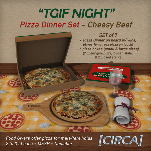 [CIRCA] - "TGIF Night" Pizza Dinner Set - Cheesy Beef  (interactive)
