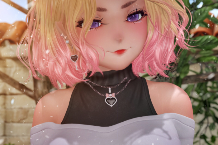 [Pink] "Candy clawS" Heart Necklace