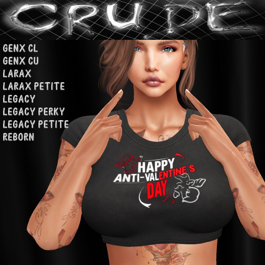 Happy Anti-Valentines Day Women's Crop (WTS WV) <Wear Me>