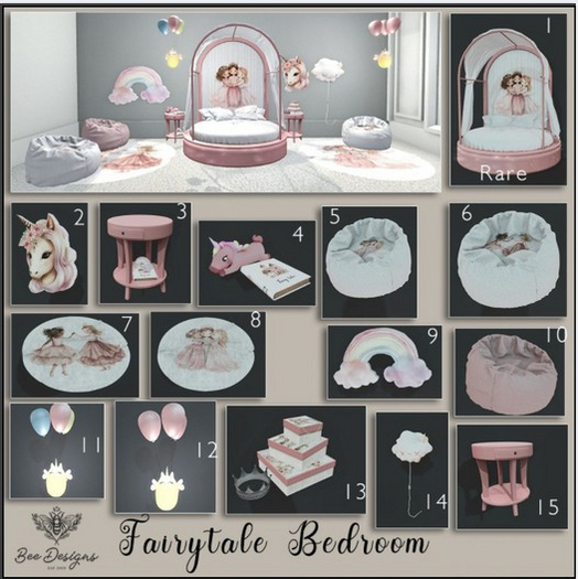 01 Bee Designs Fairytale bedroom RARE