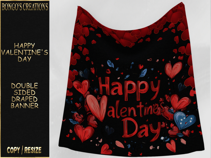 BMC5596 - HAPPY VALENTINE'S DAY -  DOUBLE SIDED CLOTH DRAPED BANNER
