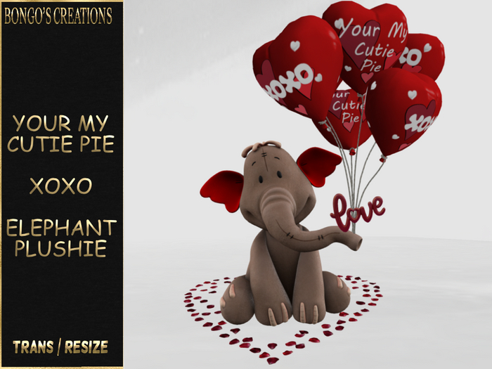 BMC5599 - YOUR MY CUTIE PIE - XOXO - ELEPHANT PLUSHIE