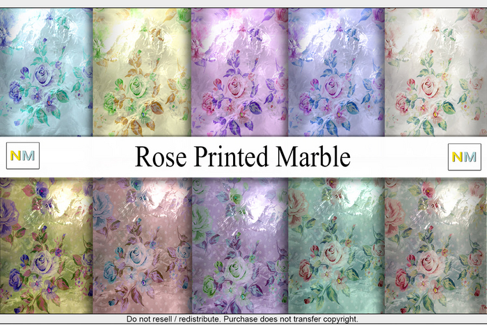 Rose Printed Marble Textures NM