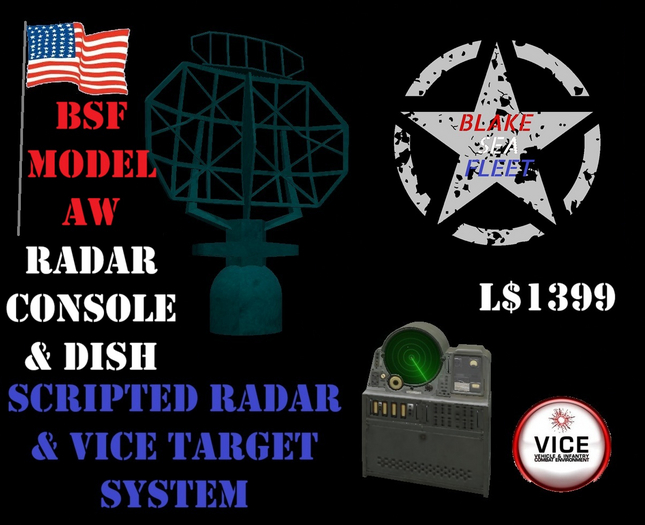 BSF Radar Console & Dish Model AW Scripted Radar & VICE Target System