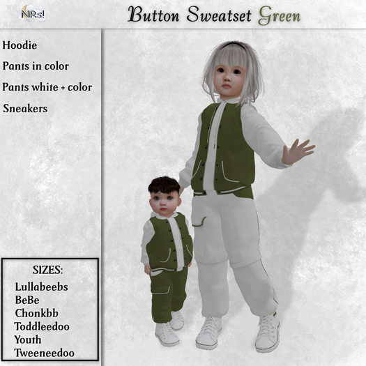 NRs!-Button Sweatset olivegreen-several sizes-Unpacker*ADD