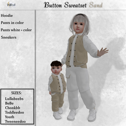 NRs!-Button Sweatset sand-several sizes-Unpacker*ADD