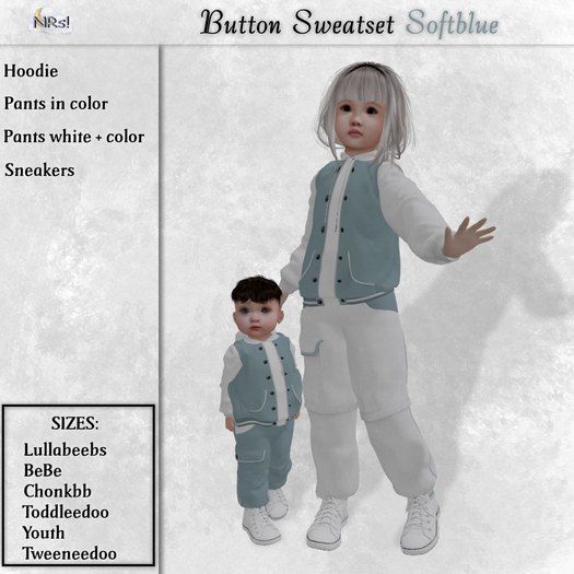 NRs!-Button Sweatset softblue-several sizes-Unpacker*ADD
