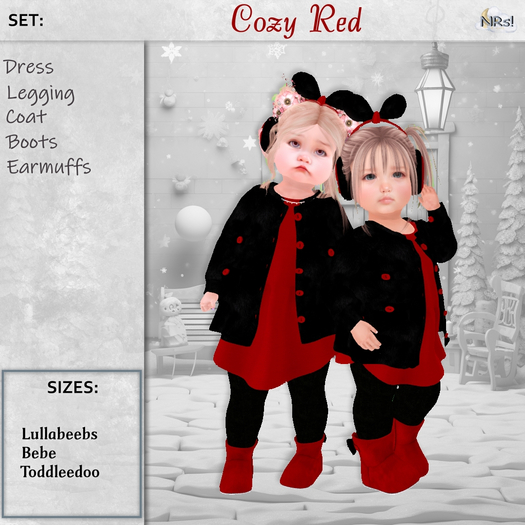 NRs!-Cozy set Bl/Red-LB-BB-TD*ADD