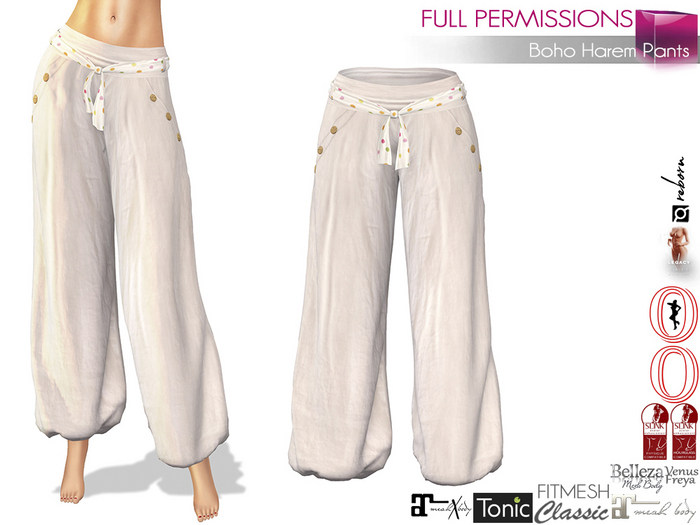 Full Perm Ladies Boho Harem Lounge Summer Beach Pants Maitreya 5.3 LaraX Slink Belleza Ocacin Tonic Ebody Reborn Legacy