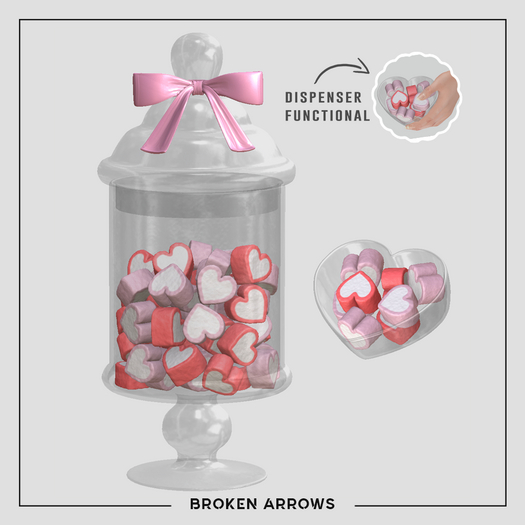BROKEN ARROWS - Candy Love - Marshmallow - Red & Pink 