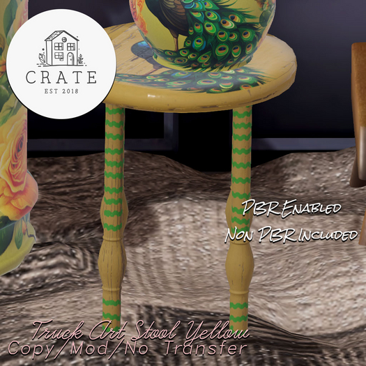 Truck Art Stool -  Yellow Add/Rezz