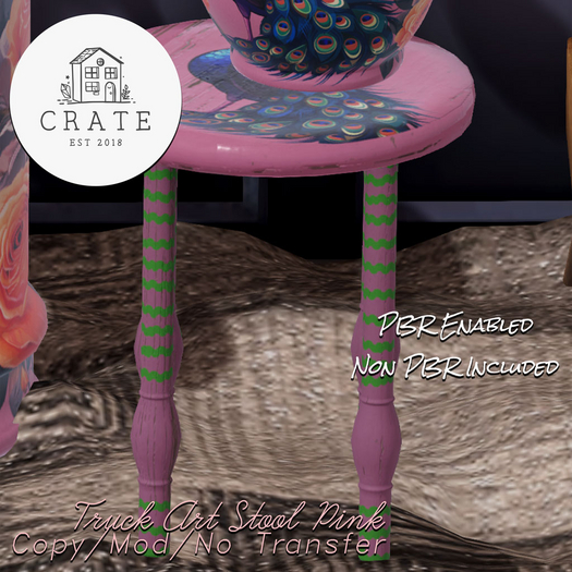 Truck Art Stool -  Pink Add/Rez
