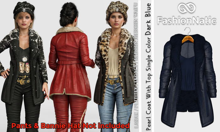 Coat Pearl Women's  Dark Blue - Reborn, Waifu, Legacy,  LaraX, PetiteX - FashionNatic