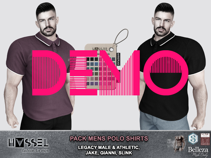 (HASSEL) DEMO MEN'S SHORT-SLEEVE POLO SHIRTS  LEGACY MALE, LEGACY ATHLETIC, JAKE, GIANNI, SLINK 475 