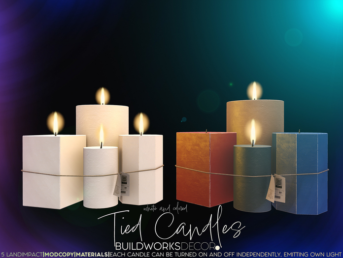 buildworksdecor ~ Candle Bunches White / Boxed